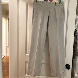 J Crew lightweight blueish/gray and white striped seersucker style pants